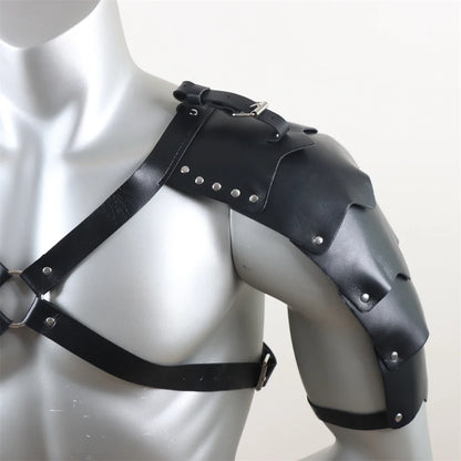 Medieval leather wide waistband brave knight role-playing Viking wristband Halloween Coplay shoulder armor accessory set
