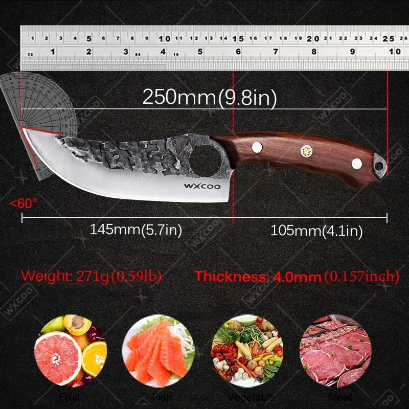 1 PC Kitchen Chef Knife Stainless Steel Multipurpose Boning Knife with Sheath Professional Cooking Knife Utility Kitchen Fish