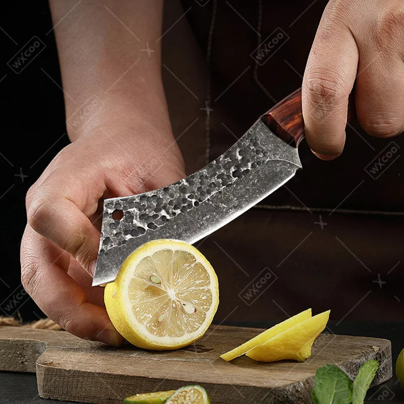 2 PCS Stainless Steel Kitchen Knife Set Mini Butcher Paring Cleavers Multipurpose Hand Forged Utility Cutters for Kitchen