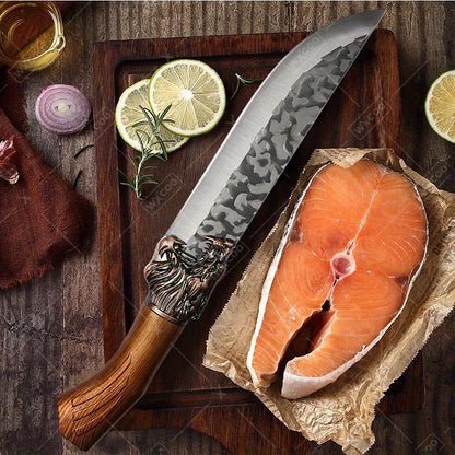 6Pcs Professional Kitchen Chef Knife Set Stainless Steel Utility Knife Boning Knife Butcher Knife Fish Knife Cutting Knife