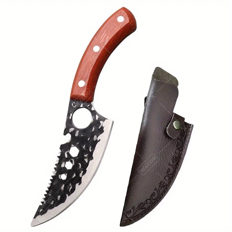 1 PC Stainless Steel Boning Knife Professional Kitchen Utility Knife Multipurpose Handmade Forged Cutting Knife With Sheath For