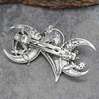 4PCS Witch Viking Norse celtic raven skull Barrette Hairpin Gothic Hair Accessory