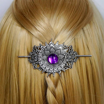 4PCS Triple Moon Celtic Knot Hair Clip Vintage Hollow Moon Hair Clip Barrette Jewelry for Women