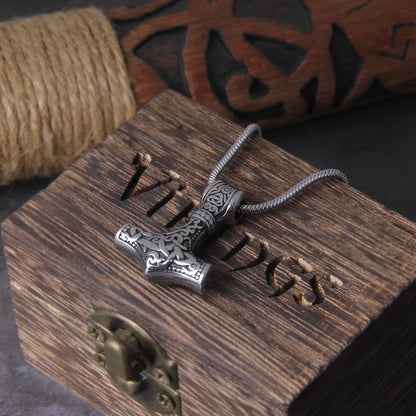 Stainless Steel Small Thor's Hammer Viking Necklace