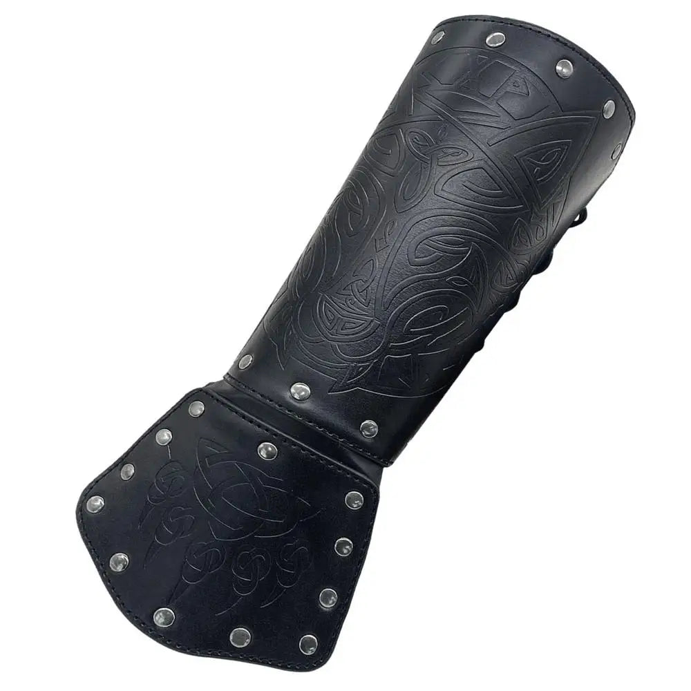 Medieval Arm Gauntlets Feather Viking Wrist And Hand Bracer Nordic Viking Style Hand Guard Costume For Playing Roles For Cosplay