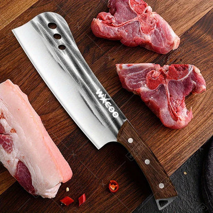 1 PC/3 PCS Stainless Steel Meat Cleaver Sharp Boning Knife Kitchen Utility Knife Handmade Forged Multipurpose Tool Wooden Handle