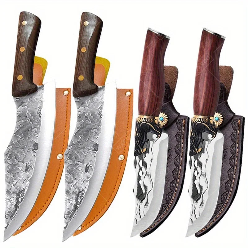 Forged Boning Knife Stainless Steel Professional Kitchen Utility Knife Butcher Chef Meat Fish Vegetable Chopper Santoku Cutting