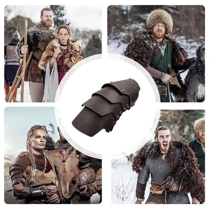 Medieval Bracers Medieval Arm Guard Bracers Cosplay Arm Bracers PU Leather Costume Bracer Viking Bracers For Historical