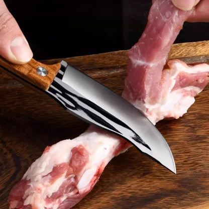 3Pcs Viking knife Chef Knife Japan Kitchen Meat Cleaver Butcher Boning Knife BBQ