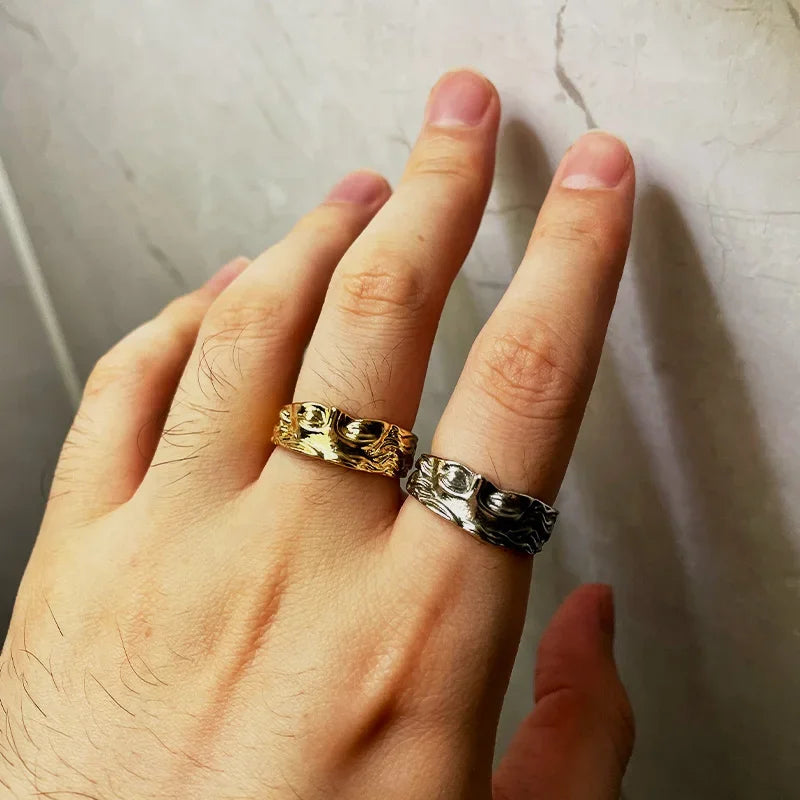 Retro Half Face Venus Ring For Men Women Greek Mythology Vintage Punk Gothic Art Open Ring Unisex Accessories Designer Jewelry