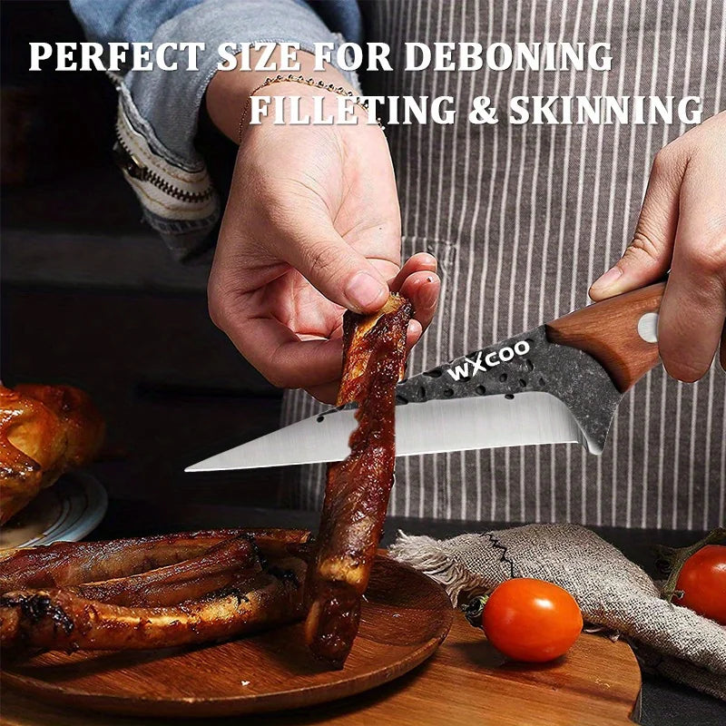 1PC/3PCS Stainless Steel Multipurpose Chef Knife Kitchen Tools Boning Slicing Peeling Filleting Butcher Meat Cleaver Wood Handle