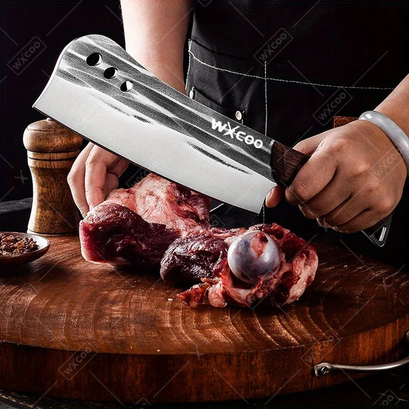 1 PC/3 PCS Stainless Steel Meat Cleaver Sharp Boning Knife Kitchen Utility Knife Handmade Forged Multipurpose Tool Wooden Handle