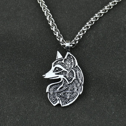 1pcs Men's Necklace Viking Fox Wolf Fenrir Pendant Necklace Celtwolf Amulet jewelry Dropshipping