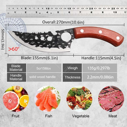 2 PCS Stainless Steel Kitchen Knife Set Mini Butcher Paring Cleavers Multipurpose Hand Forged Utility Cutters for Kitchen