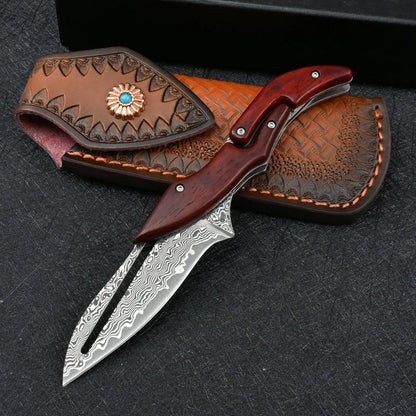 VG10 Damascus Knives Tactical Hunting Mechanical Folding Knife Fixed Blade Outdoor Camping Survival EDC Pocket Defense Tools