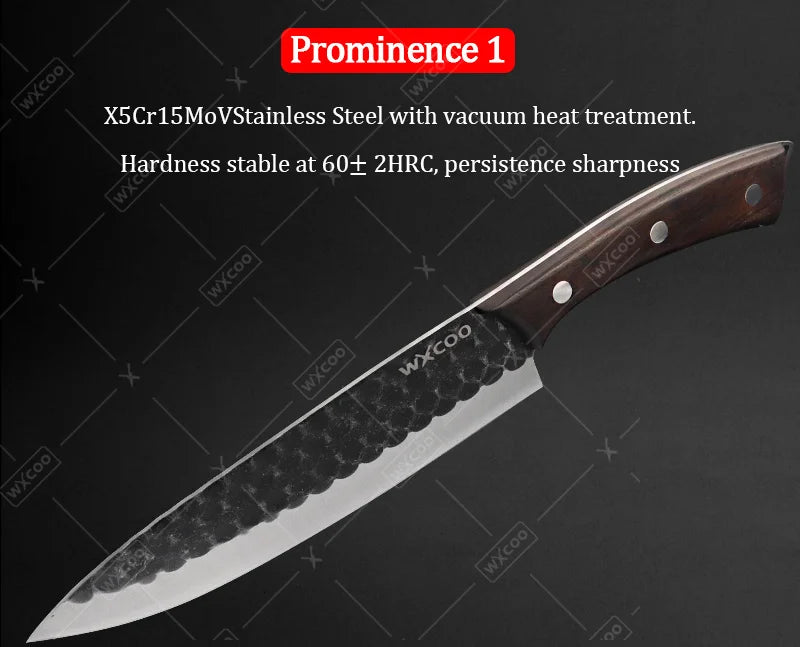 4PCS Stainless Steel Knife Set Professional Handmade High Quality Sharp Kitchenware Boning Meat Cleaver Fruit Knife with Covers