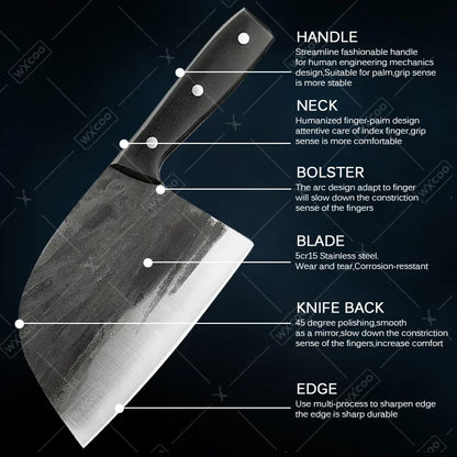 1 PC Stainless Steel Boning Knife Handmade Forged Professional Kitchen Knife Butcher Knife Meat Cleaver Vegetable Fruit Knife