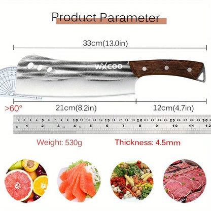 4 PCS Professional Kitchen Knife Handmade Forged Multipurpose Knife Stainless Steel Boning Cleaver Slicing Meat Fruit Wooden