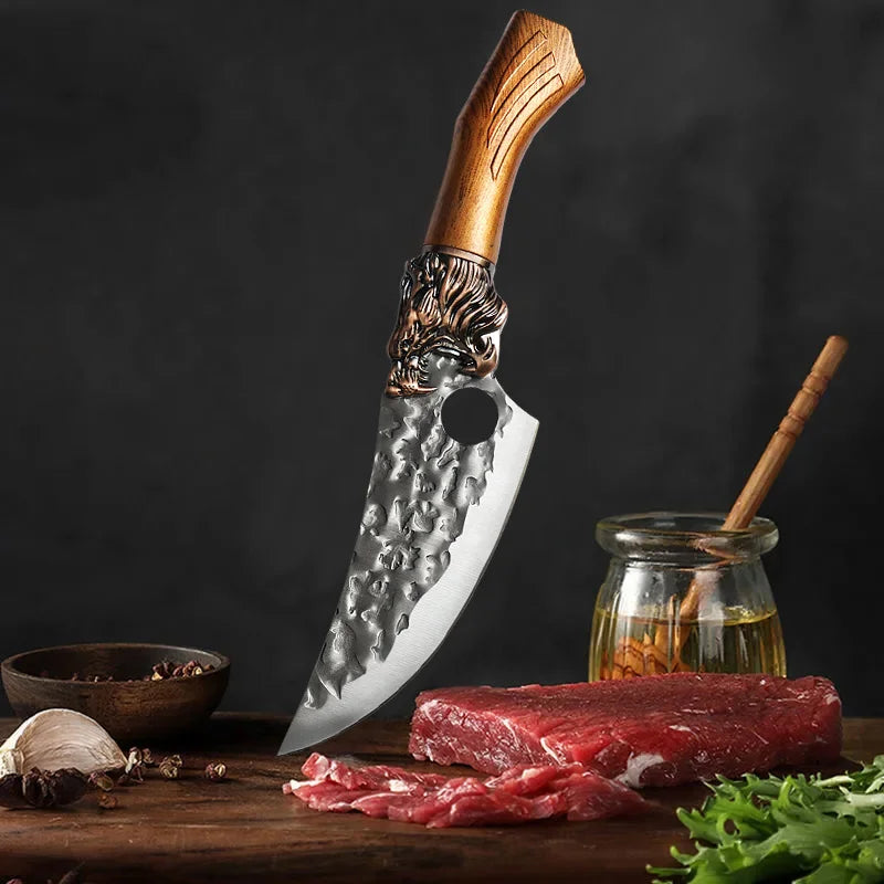 7PCS Professional Kitchen Knife Set Stainless Steel Chef Utility Boning Butcher Cleaver Paring Fish Multipurpose Cutting Tools