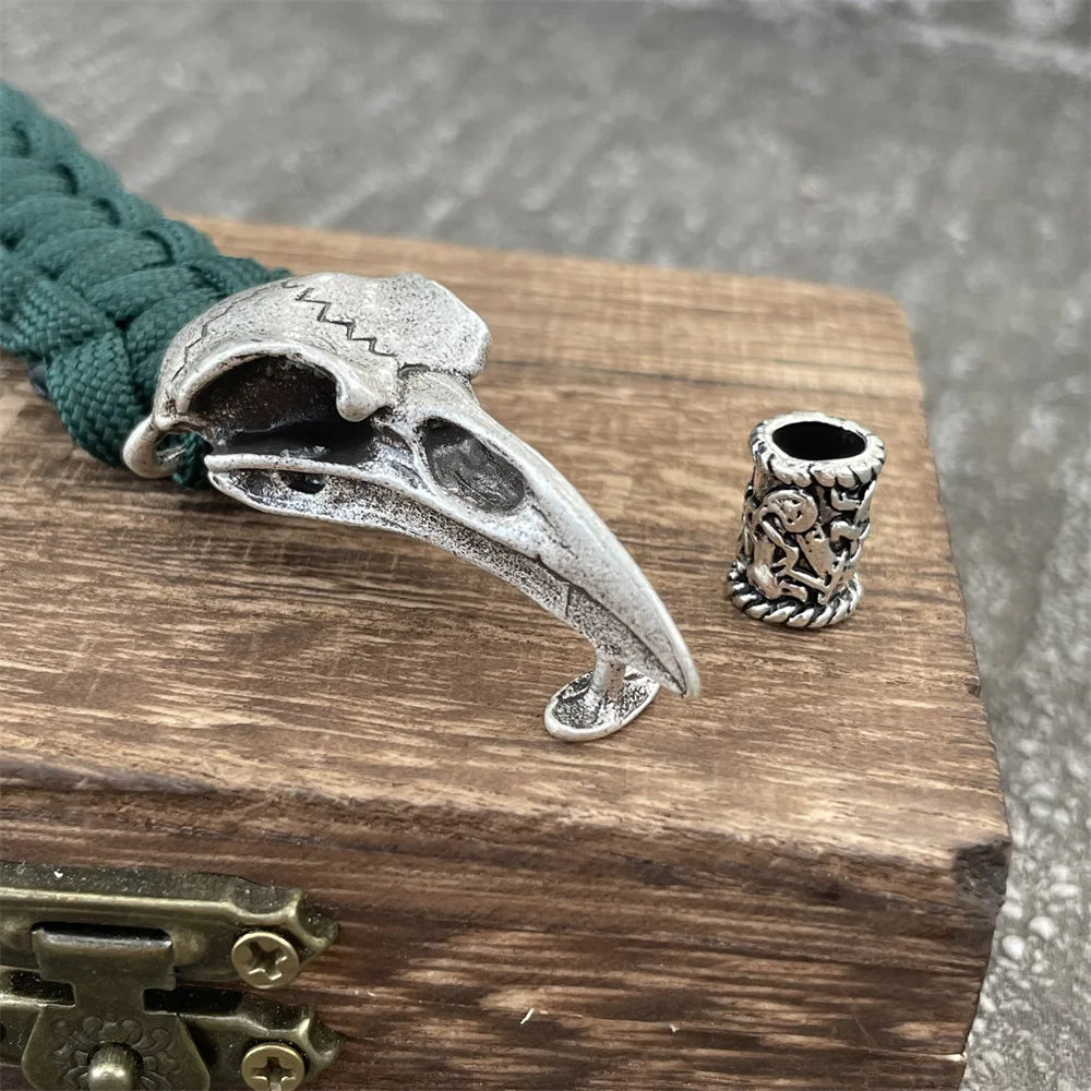 Viking Odin Raven Skull Bracelet