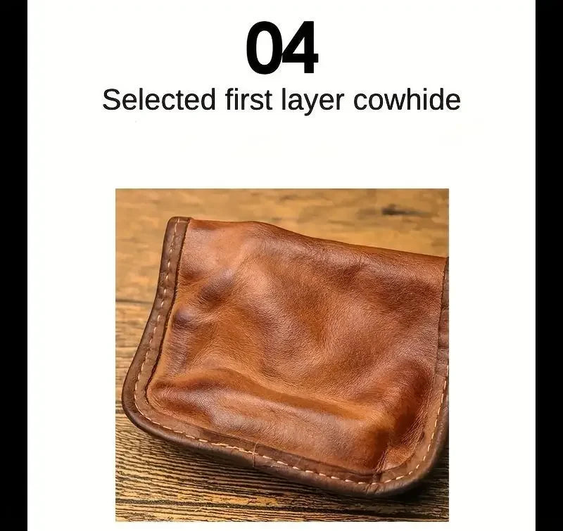 1pc Viking Sporran Retro Style Handcrafted Leather Genuine Cowhid Card Wallet Card Case Pouch Coin Purse Wallet
