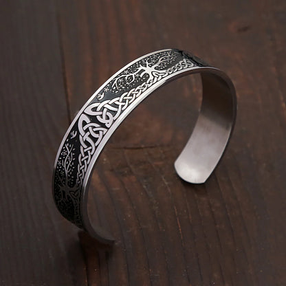 Nordic Tree of Life Bracelet Stainless Steel Viking Celtic Knot