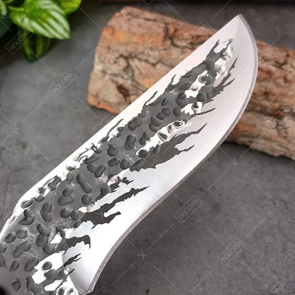 1PC Stainless Steel Knife Handmade Forged Knife Professional Outdoor Cooking Knife with Sheath Wooden Handle Meat and Fish