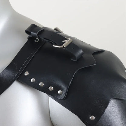Medieval leather wide waistband brave knight role-playing Viking wristband Halloween Coplay shoulder armor accessory set