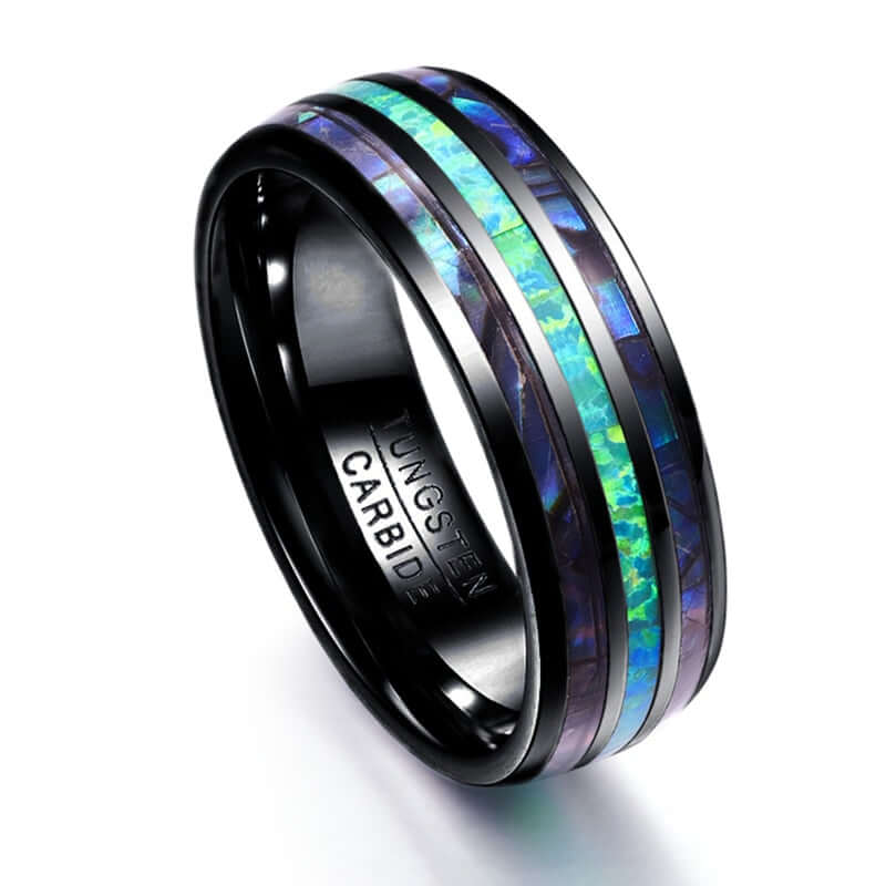 Tungsten Bifrost Abalone Ring