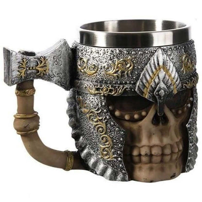 3D Double Layer Axe Viking Skull Mug