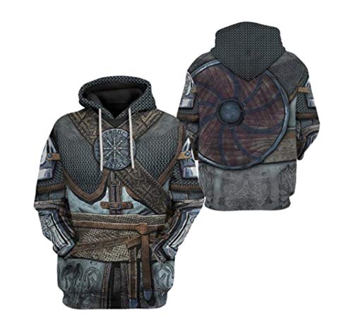 Viking Hoodie Featuring Armor Helm Of Awe