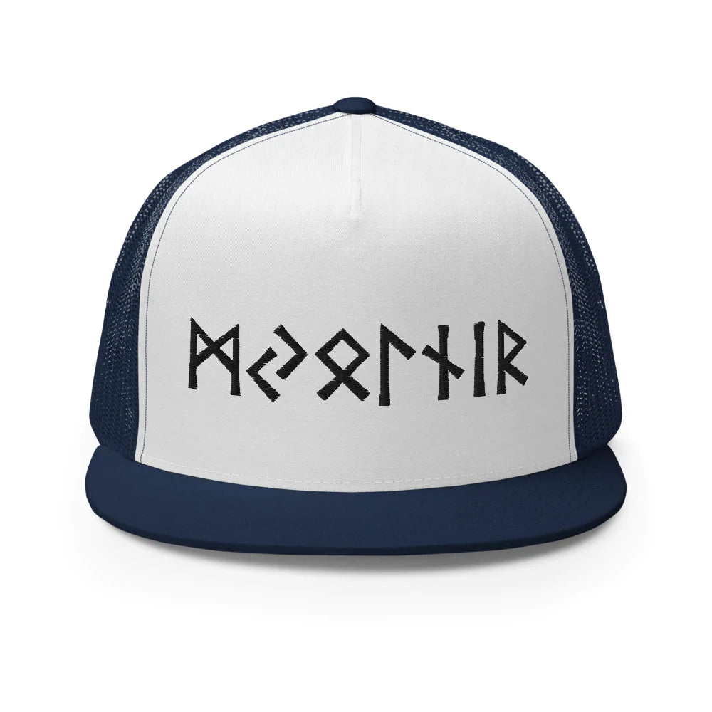 Viking Trucker Cap Featuring Mjolnir (Old Futhark)