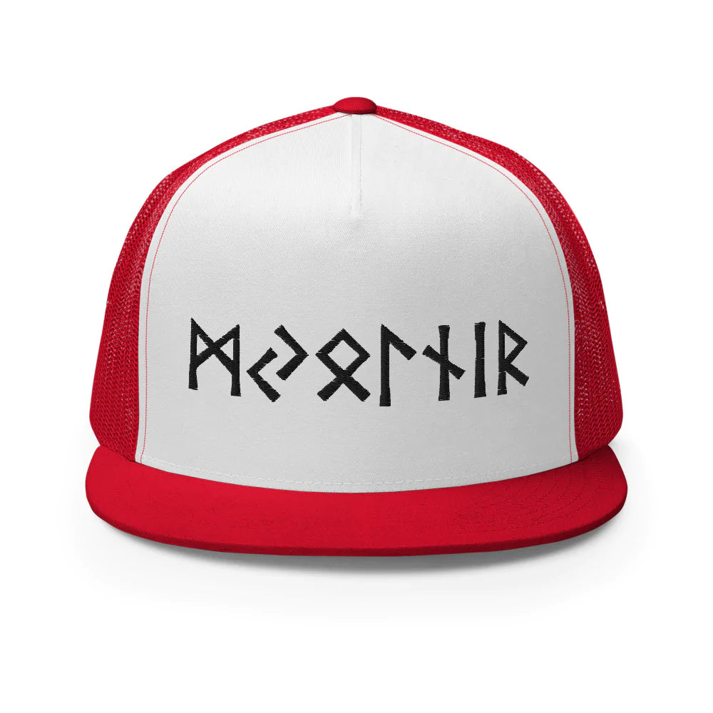 Viking Trucker Cap Featuring Mjolnir (Old Futhark)