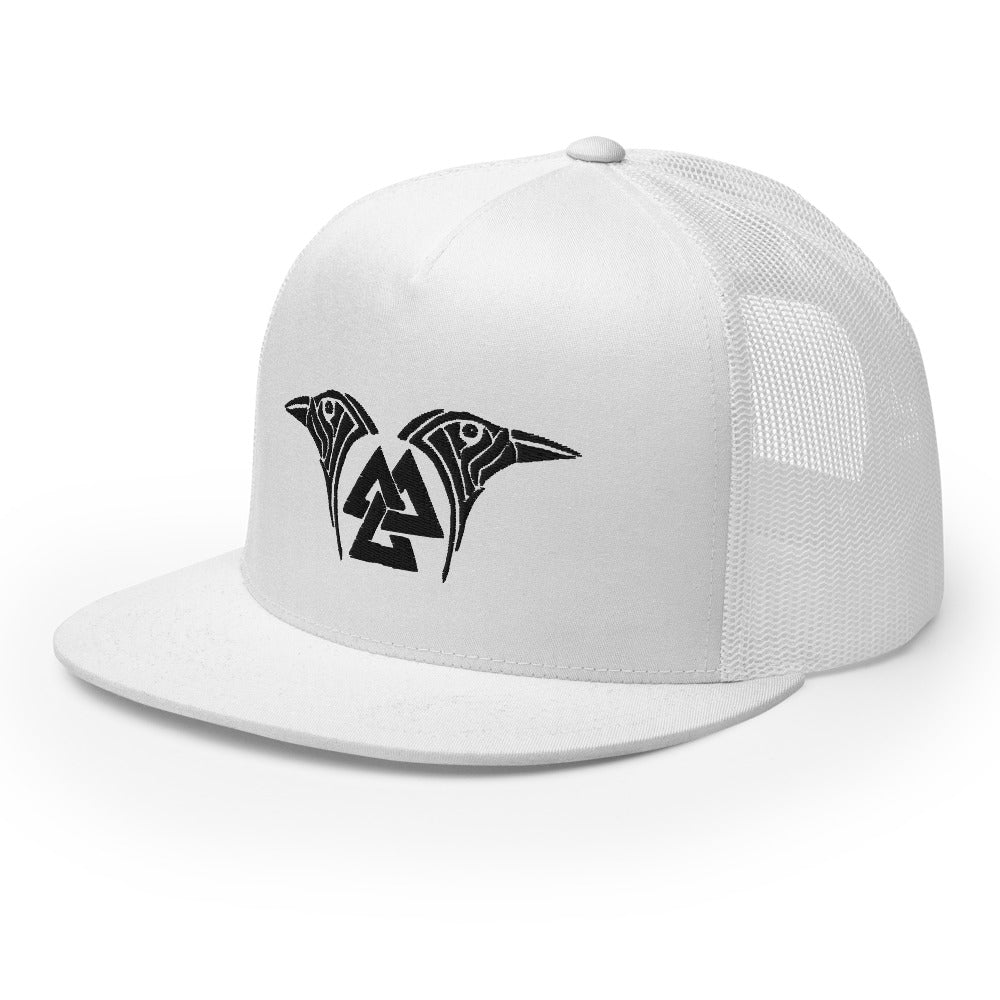 Viking Trucker Cap Featuring Valknut & Odin's Ravens