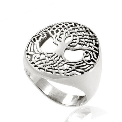 Yggdrasil Tree of Life Viking Ring - Sterling Silver