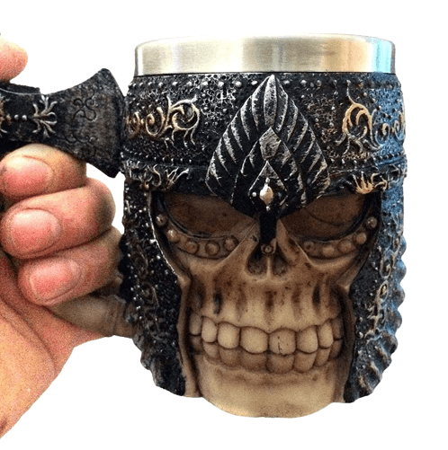 3D Double Layer Axe Viking Skull Mug