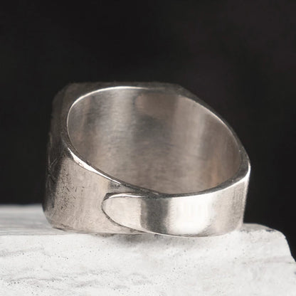 Vegvisir Viking Signet Ring - Sterling Silver