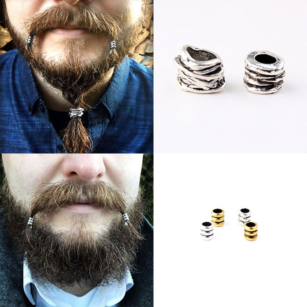 Unleash Your Inner Viking: Get Viking Stripe Beads for Beard Retro Rune