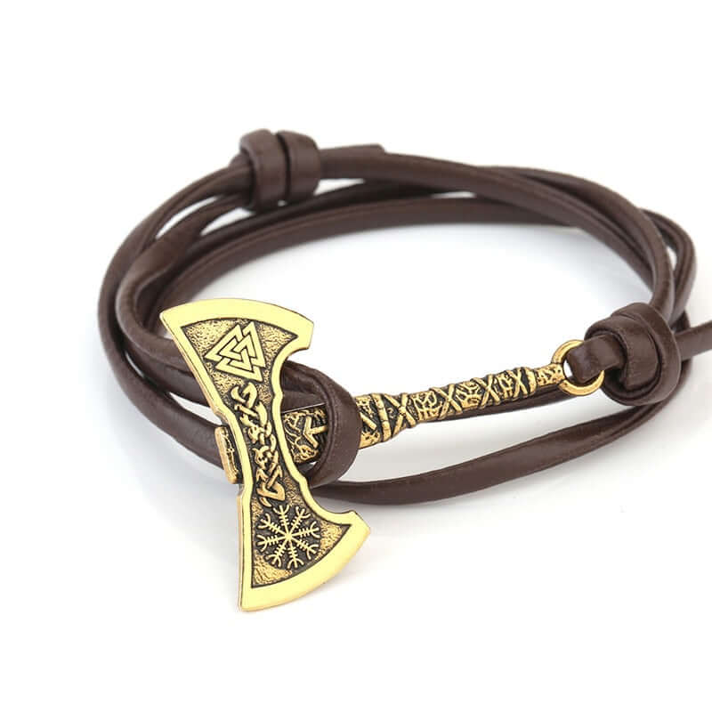 Axe Wrap Leather Bracelet