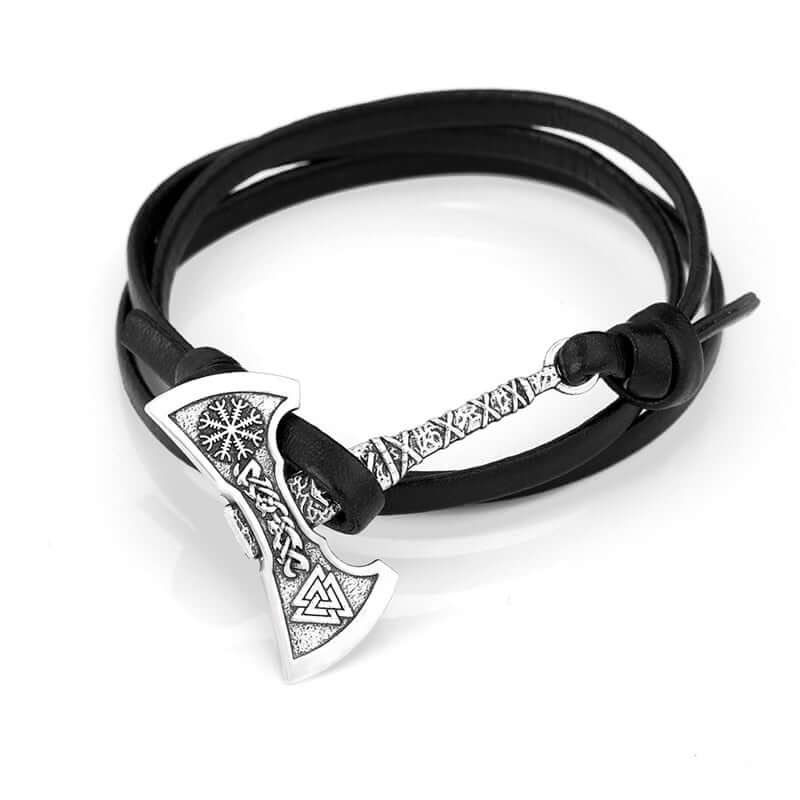 Axe Wrap Leather Bracelet