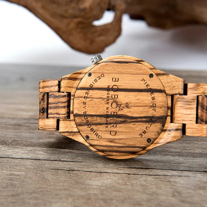 Premium Eco-Friendly Natural Durable Handcrafted Manual Mechanical Wood  Watch For Men