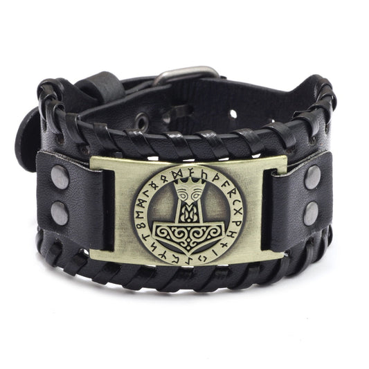 Leather bracelet leather Torpedo Mackerel Francisco - black