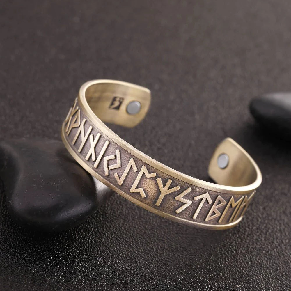 Viking Leather Bracelet - Valknut Runes - Valhalla Vikings