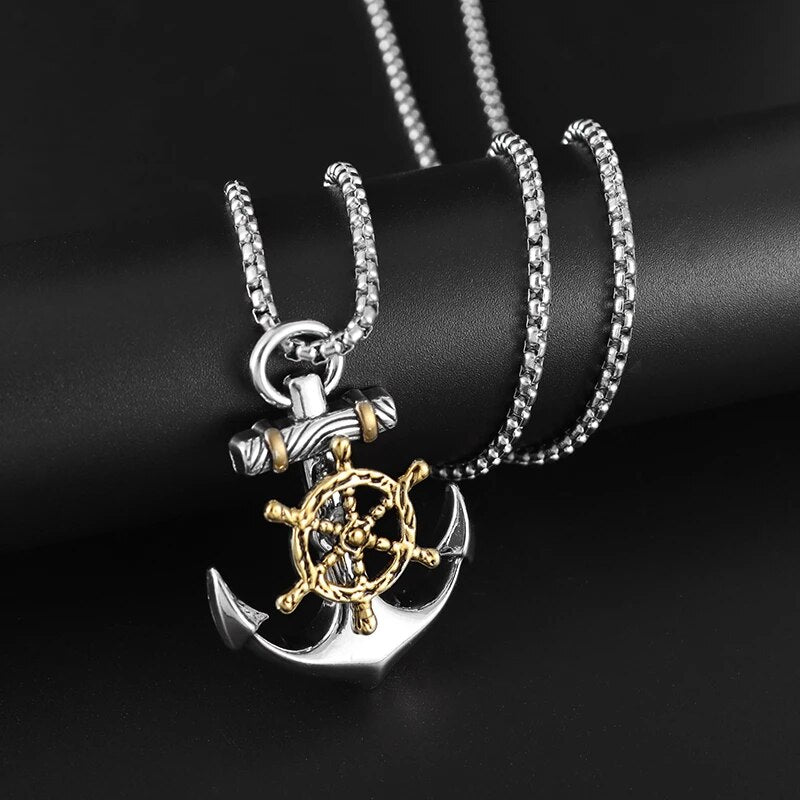 Viking Necklace Featuring A Nordic Rudder Anchor Pendant