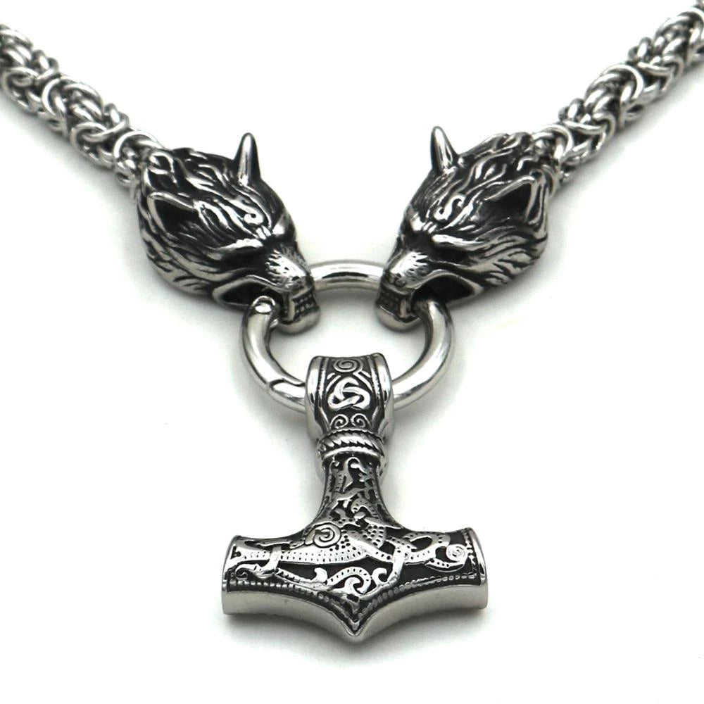 Wolfhead doublelink necklace