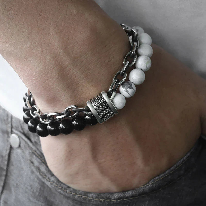 Men's Double Bead Bracelet