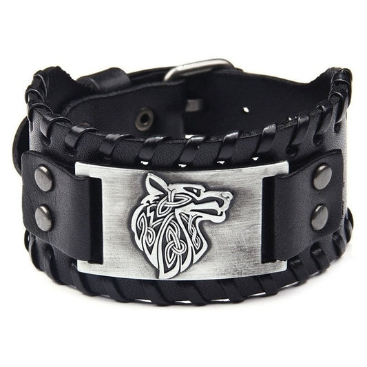 Fenrir Viking Leather Bracelet