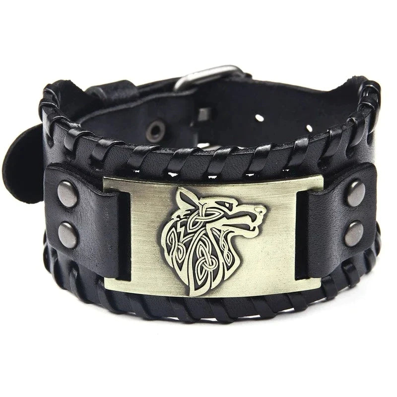 Fenrir Viking Leather Bracelet