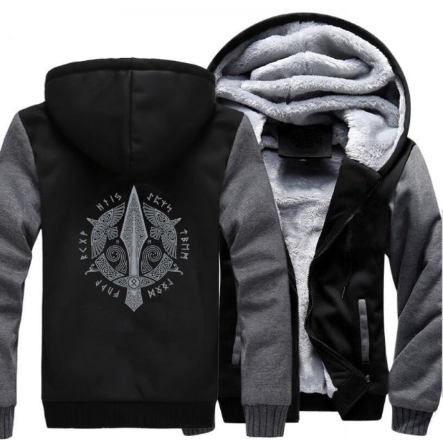 Viking Hoodie With Odin's Gungnir Print