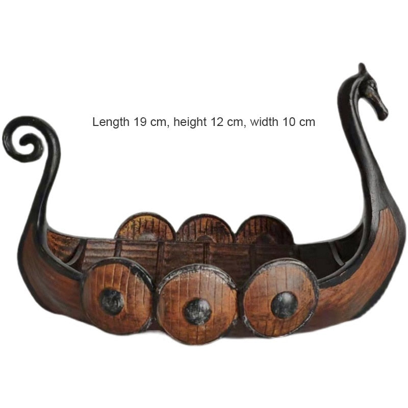 Viking Dragon Ship Bowl With Intricate Details